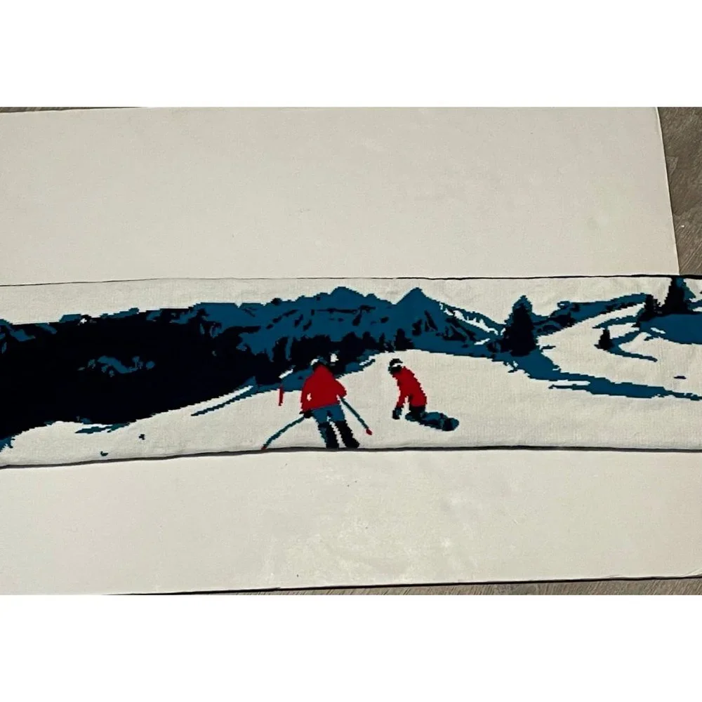The Snow Must Go On scarf Ski Die Hard Custom scarves made USA red white blue